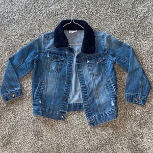 Kids Denim Jacket with Fleece Collar